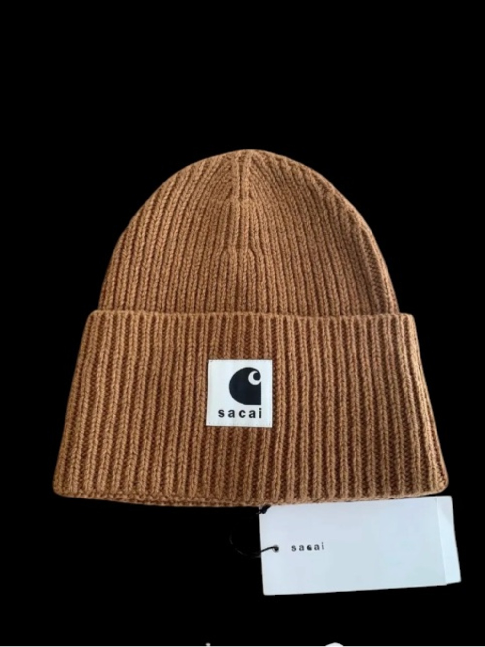 SACAI x Carhartt WIP 25FW Collab Knit Beanie Khaki NWT unisex